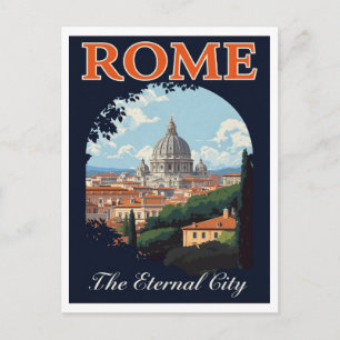 Retro Rome Sint-Pietersbasiliek Eeuwige Stad Briefkaart