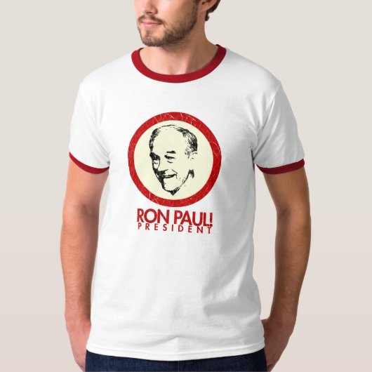 Retro Ron Paul voor President T-shirt (Voorkant)
