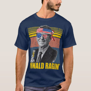 Retro Ronald Ragin Reagan Funny, 4 juli team T-shirt