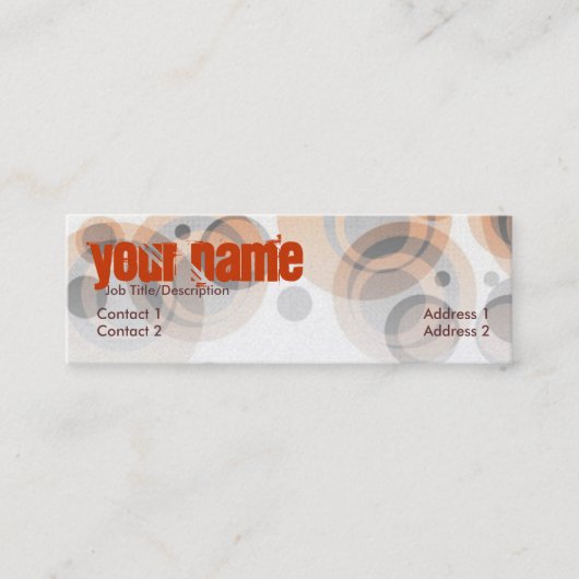 Retro-ronden Mini-Visitekaartje Mini Visitekaartje (Voorkant)