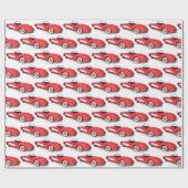 Retro rood 1960 Corvette op wit Cadeaupapier (Vlak)