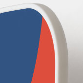 Retro Rood & Blauw Drie Cirkel Streep met Naam Pickleball Paddle (Links Detail)