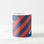 Retro Rood & Blauw Drie Strepen met Naam Koffiemok (Center)