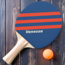 Retro Rood & Blauw Drie Strepen met Naam