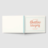 Retro Rood Blauw Handschrift Bruiloft Gastenboek (Volledig)