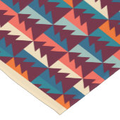 Retro Rood Blauw Modern Eenvoudige Boom Kerst  Korte Tafelloper (Hoek)