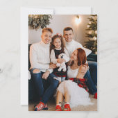 Retro Rood Blauw Ornamenten Kerstfoto Feestdagenkaart (Achterkant)