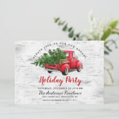 Retro Rood Boerderij Vrachtwagen Berken Bark Vakan Kaart (Staand voorkant)