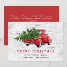 Retro  Rood Boerderij Vrachtwagen Kerstboom Boho