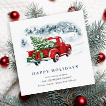 Retro  rood Boerderij Vrachtwagen kerstcadeautje