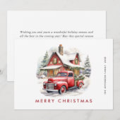 Retro Rood Boerderij Vrachtwagen Land Kerstgroet Feestdagenkaart (Voorkant / Achterkant)