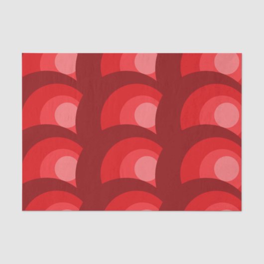 Retro Rood Cirkelpatroon Tissuepapier (Voorkant)