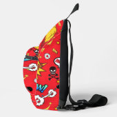 Retro Rood Comic Book Pop Art Explosiepatroon Sling Bag (Rechts)