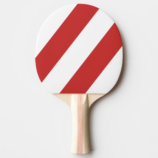 Retro Rood Drie Dikke Strepen Tafeltennisbatje (Voorkant)