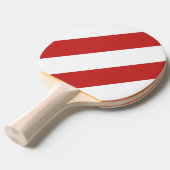 Retro Rood Drie Dikke Strepen Tafeltennisbatje (Voorkant Gekanteld)