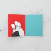 Retro Rood en Blauwgroen Blauw Bowlen Bedankt Kaar (Binnen)