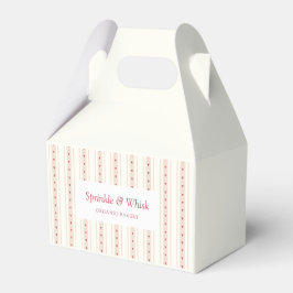 Retro Rood En Crème Hart Strepen Bakkerij Bedankdoosjes