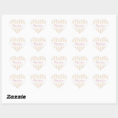 Retro Rood En Crème Hart Strepen Bakkerij Sticker (Vel)