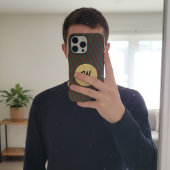 Retro rood en groen gestreept goud cirkel monogram Case-Mate iPhone case