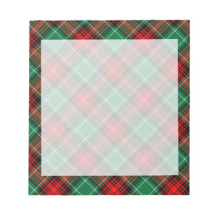 Retro rood en groen kerst geruit notitieblok