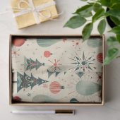 Retro rood en groen kerstdecoupage tissuepapier (Geschenk)