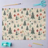 Retro rood en groen kerstdecoupage tissuepapier (Craft)