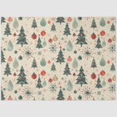 Retro rood en groen kerstdecoupage tissuepapier (Voorkant)