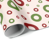 Retro Rood en Groen Kerstmis Verpakkend Document Cadeaupapier (Rol Hoek)