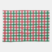  Retro Rood en Groen Plaid Theedoek (Horizontaal)