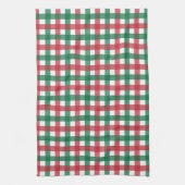  Retro Rood en Groen Plaid Theedoek (Verticaal)