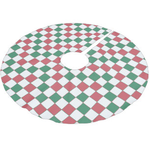Retro Rood en Groen Vierkant Plaid Kerstboom Rok