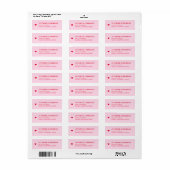 Retro rood en roze bruiloftsshower retouradres etiket (Full Sheet)