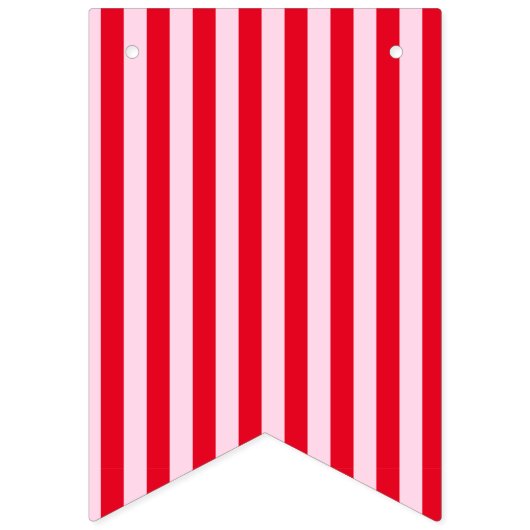 Retro rood en roze strepen Bruid Wordt Trouwfeest Vlaggetjes (Tweede vlag)