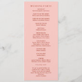 Retro Rood en Roze Trouwceremonie Programmakaart (Achterkant)