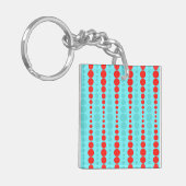 Retro Rood en Turquoise Stippen Acryl Sleutelhange Sleutelhanger (Voorkant Links)