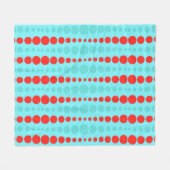 Retro Rood en Turquoise Stippen Fleece Deken (Voorkant (Horizontaal))