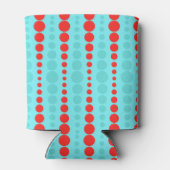 Retro Rood en Turquoise Stippen Koelbox Blikjeskoeler (Achterkant)