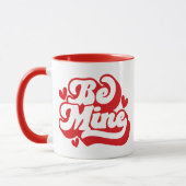 Retro Rood en Wit Be Mine Mok (Links)