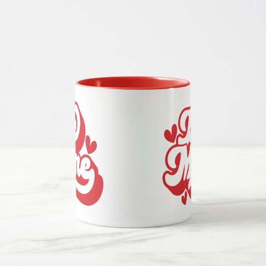 Retro Rood en Wit Be Mine Mok (Midden)