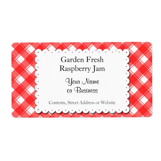 Retro Rood en Wit Geplakt Bewerkbaar Etiket (Voorkant)