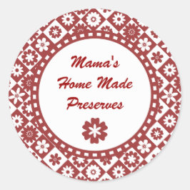 Retro Rood en Wit Inblikken Jar Labels