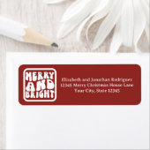 Retro Rood en Wit Kerstfeest Holiday Etiket (Insitu)