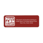 Retro Rood en Wit Kerstfeest Holiday Etiket (Voorkant)