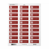 Retro Rood en Wit Kerstfeest Holiday Etiket (Full Sheet)