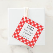 Retro Rood en Wit Plaid Recept Labels (In situ)