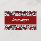 Retro rood en wit varen Professional Visitekaartje (Voorkant)