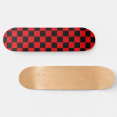 Retro rood en zwart geruit skateboard (Horizontaal)