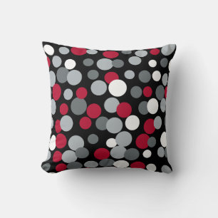 Retro Rood en Zwart Home Decor Stippen Kussen