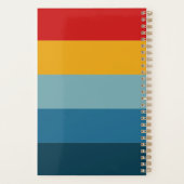 Retro Rood Geel Blauw Streep 2026 Naam Planner (Achterkant)