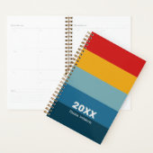 Retro Rood Geel Blauw Streep 2026 Naam Planner (Display)